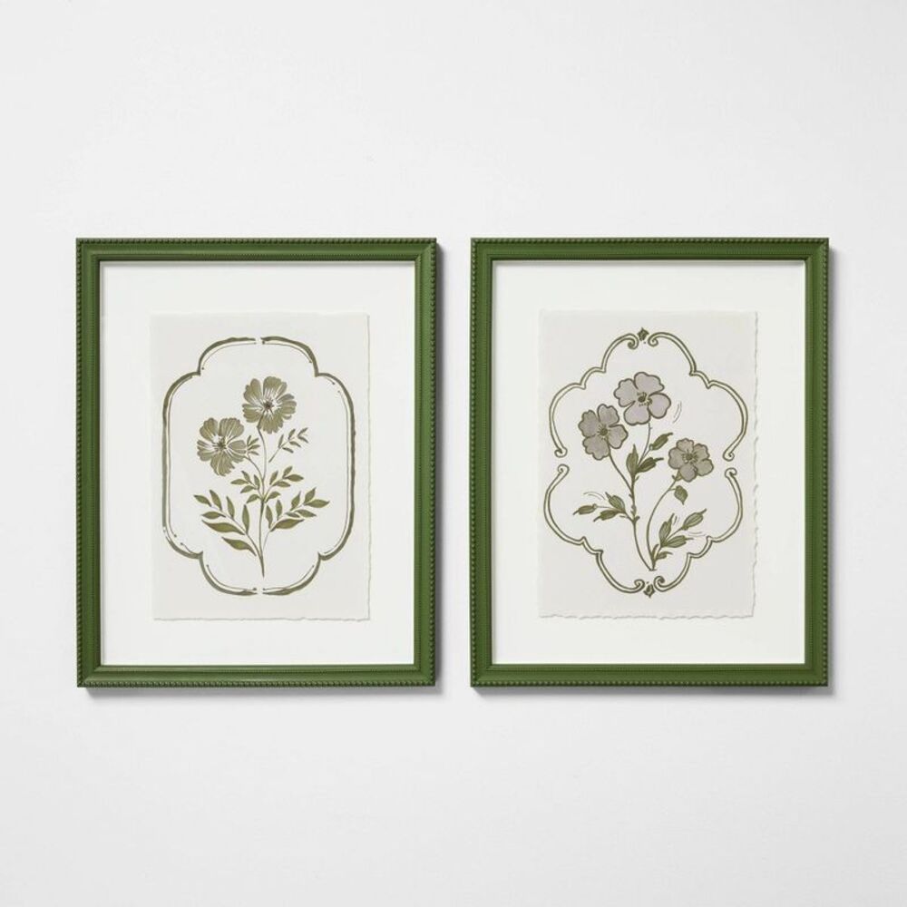16"x20" (Set of 2) Floral Print Framed Arts